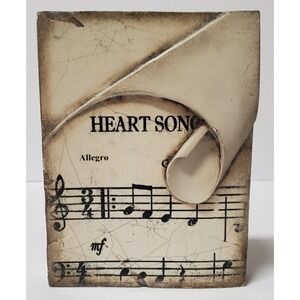 Sid Dickens Memory Tile T-422 Heart Song Signed Back by Sid Ivory/Tan/Black 6x8